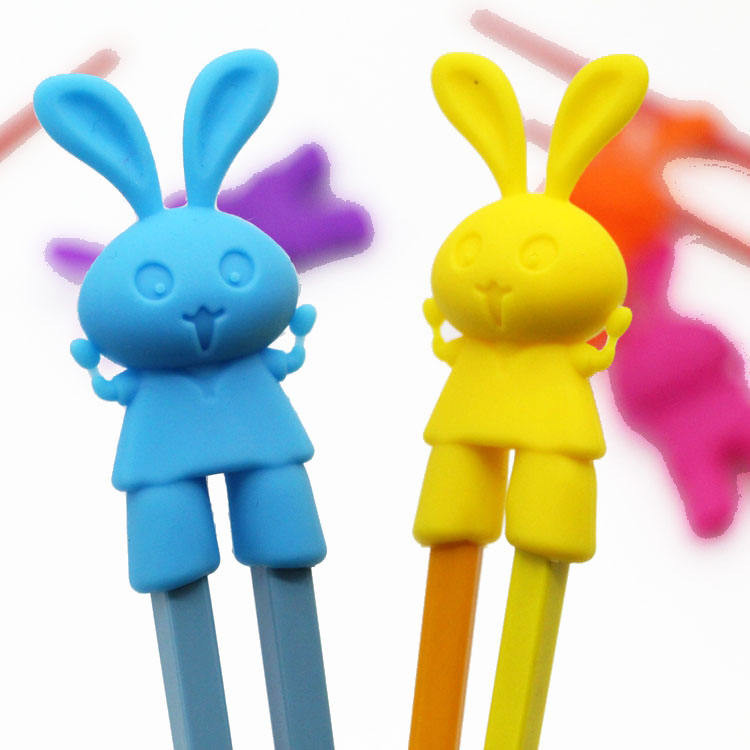 Cartoon Rabit Shaped Silicone Helper Chopstick Head for Kid Training