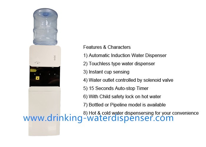 Touchless Tabletop Bottled Water Cooler Dispenser 105TS, water detected by cup sensing and solenoid valve controlling