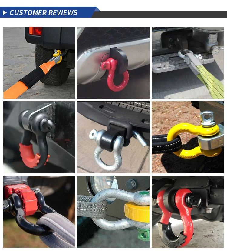 Metric Measurement System Carbon Steel G209 Bow Screw Pin Shackles for Offroad Rescue