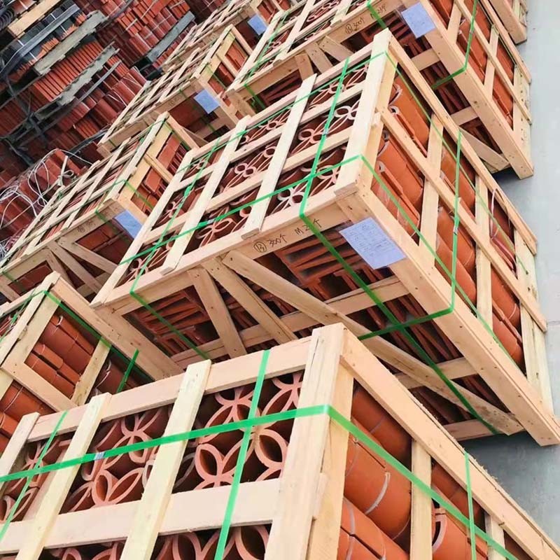 Chinese Garden Decorative Terracotta Bricks Glossy Handmade Wall Terracotta Tiles
