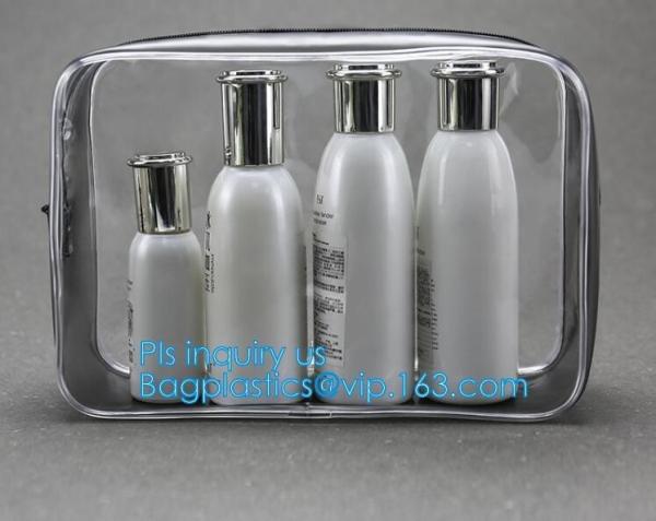 Custom personalized travel waterproof transparent clear pvc zipper toiletry bag,