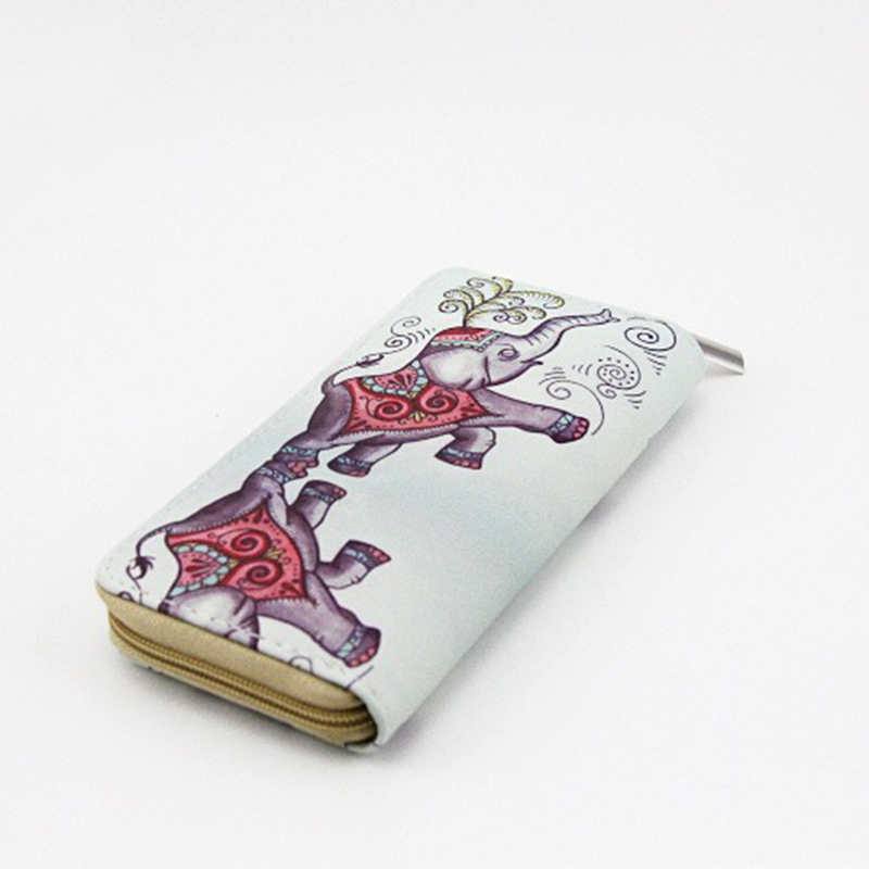 Customized Slim Floral Print PU Leather Credit Card Holder with Customized Color Design