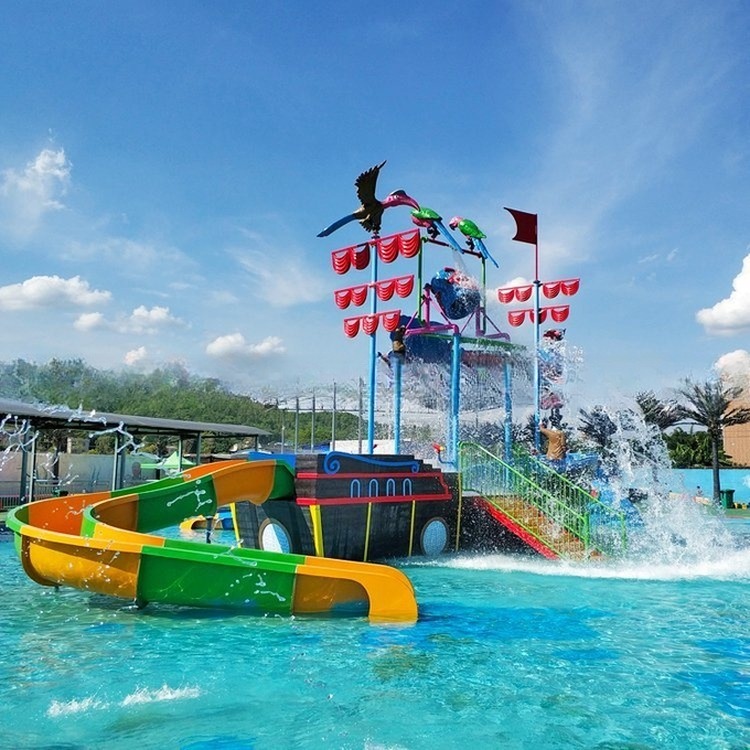 Fiberglass Water Play Equipment Pirate Boat for Theme Water Park