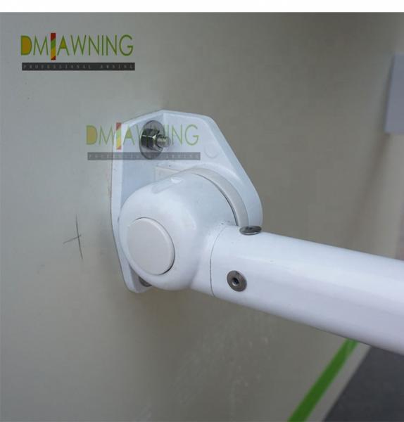 Aluminum Retractable Window Awnings Drop Arm Remote Control Deck Awnings