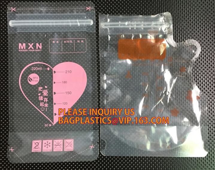 stand up reclosable drinking pouches cold drink Zip lockk bag with straw,Beveragereusable Kids Snack Zip Lock Juice Drink