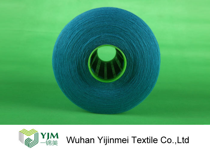 Dyed Plastic Core Polyester Yarn , Polyester Sewing Yarn Double Ply