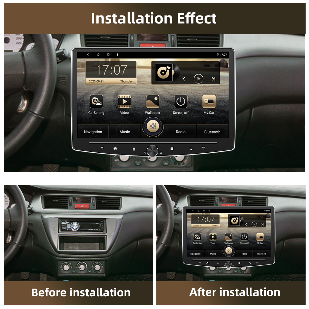 Universal Car Fitment LCD Screen Android 1 Din Car Radio with Carplay and Knob Button