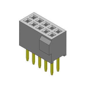  Female Header Connector 1.27mm Dual Row Straight Type With Bump 2*3PIN To 2*50PIN H=4.40mm Manufactures