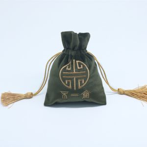 Embroidery Logo Pp String 4x6" Velvet Drawstring Pouch