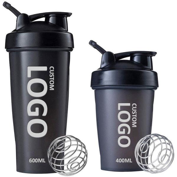 Custom Logo 400ml 600ml Black Large Sports Fitness Protein Powder Shaker Bottles