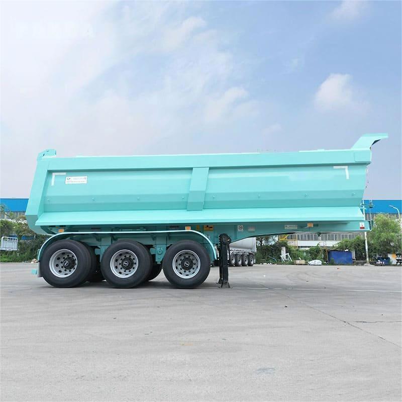 CIMC China factory high strength steel U Shape Hot Sale 3 axles Heavy Duty Hydraulic End Rear Tipper Dump Cart Semi Trailer