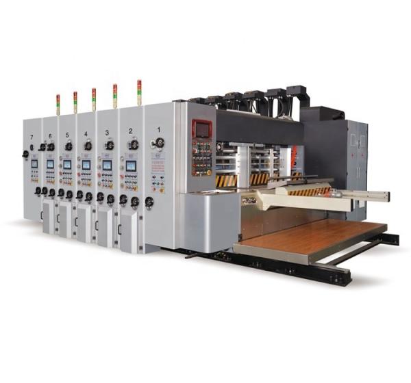4 Colors Corrugated Board Flexo Printing Slotting Machine , Carton Die Cutting