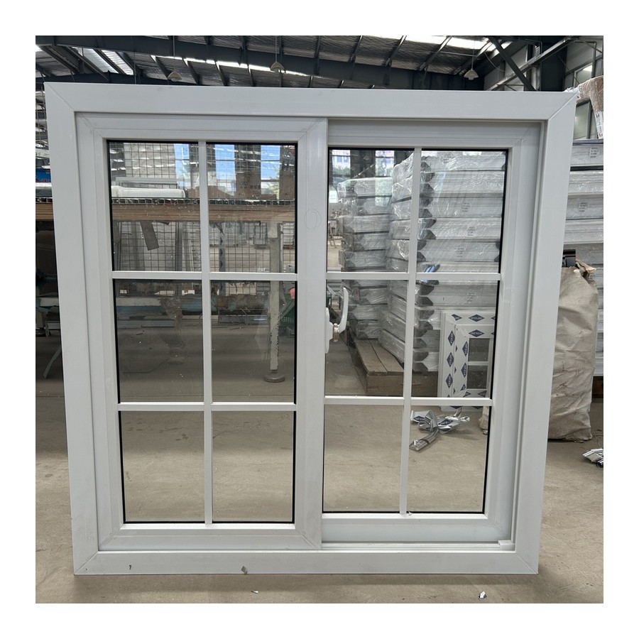North American Latest Design Grill PVC UPVC Sliding Glass Windows