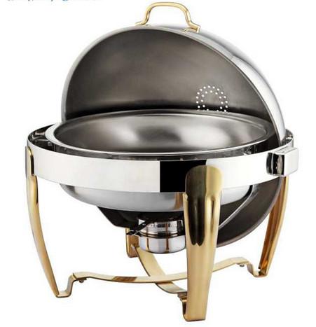480*458*460mm Stainless Steel Cookwares Round Roll Top Cheffing Dishes 6.8L SO