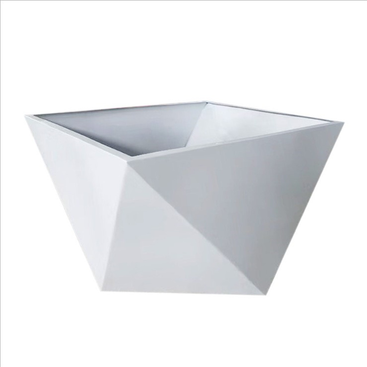Small white irregular flower pots geometric modern planter