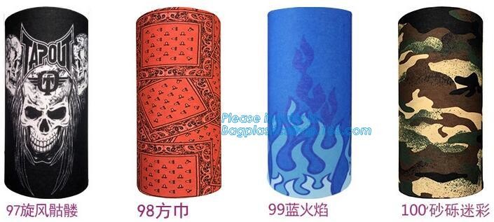 custom made digital sublimation polyester colorfast printed bandana,custom headwear printed seamless neck tube polyester