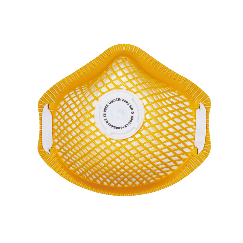 DM043V -3 Valved Respirator Anti Dust Face Mask with Air Filter for Construction Cleaning