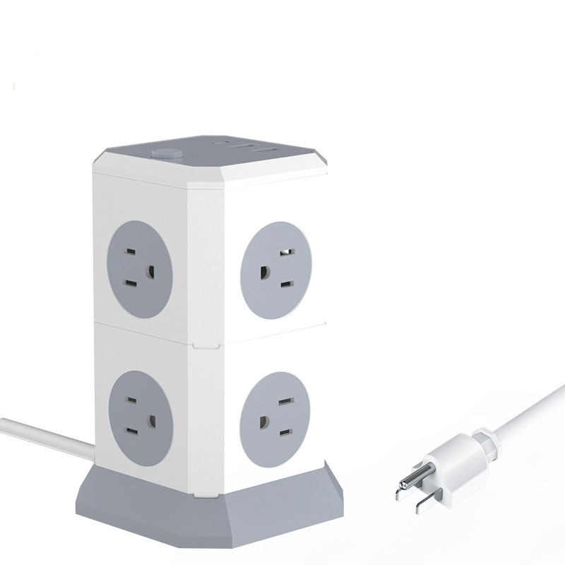 Tabletop Vertical Tower US Extension Board Cable Socket Rated Current 10A-16A Network NO