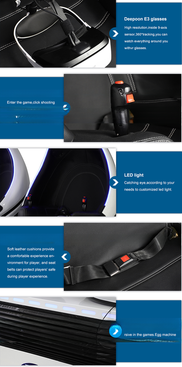 2022 Coin Operated 9D Virtual Reality Game Machine Capsule Egg Cinema Double Players VR Chair For Sale