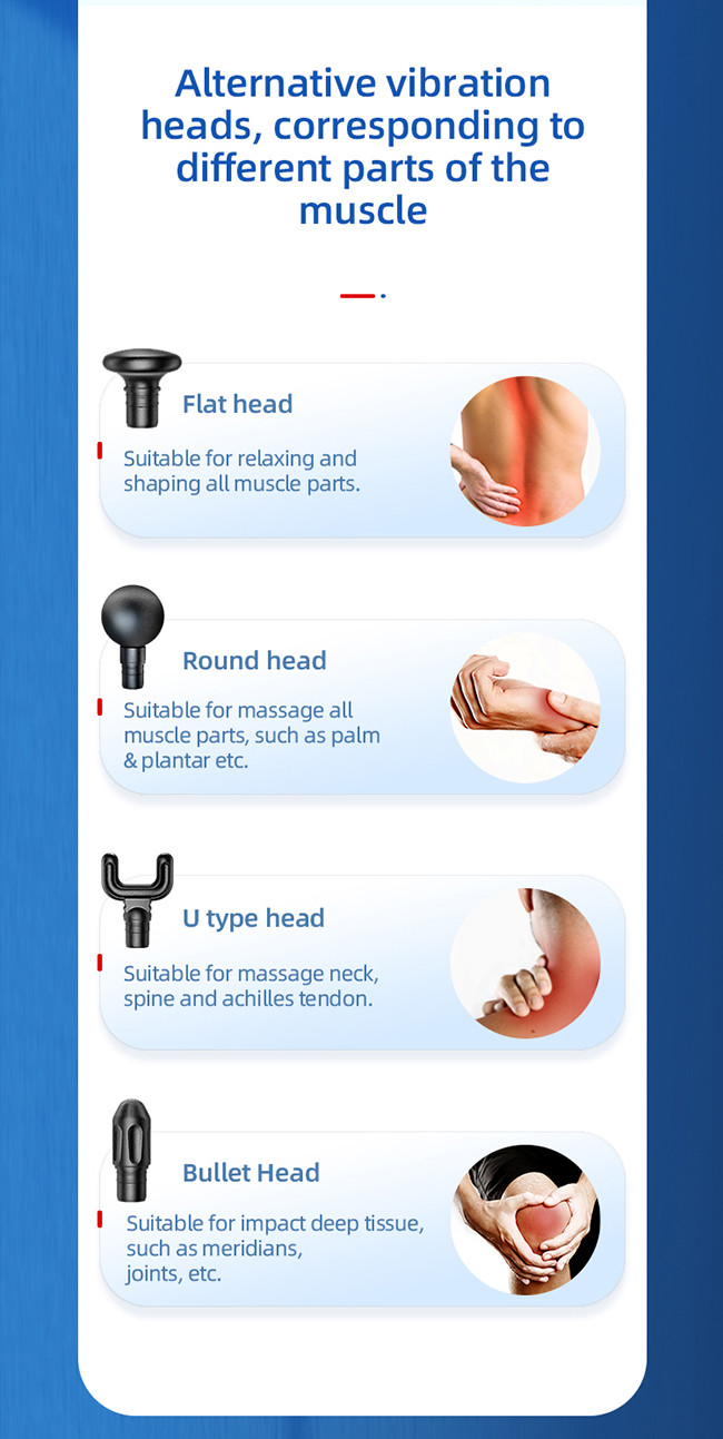 Mini Deep Tissue Noise 45dB Muscle Massage Gun 4 Heads High Speed