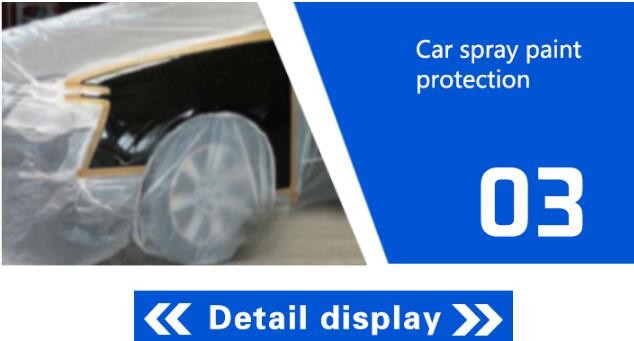 Disposable PE pre-taped self static cling masking film, Cover mask plastic drop film PE protection film with tape, BAGEA