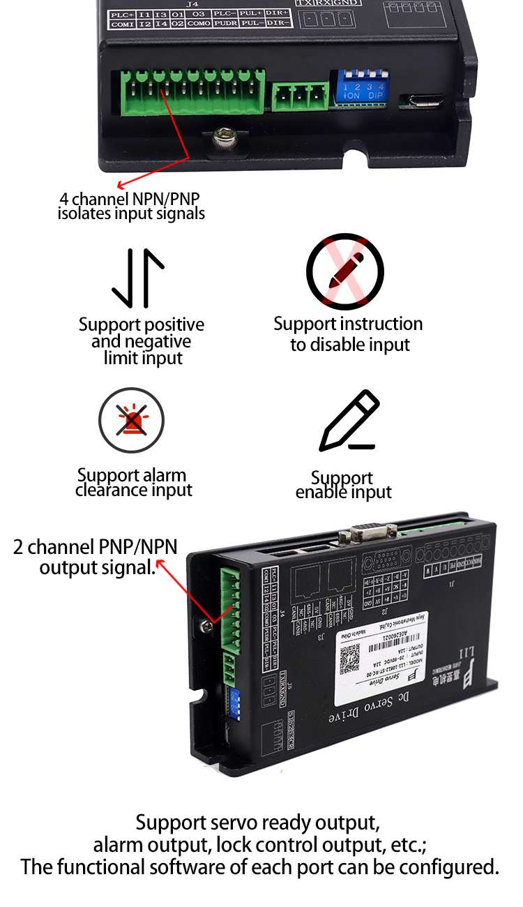 Low Voltage 24V 80V DC Servo Motor Drive For Textiles Machine