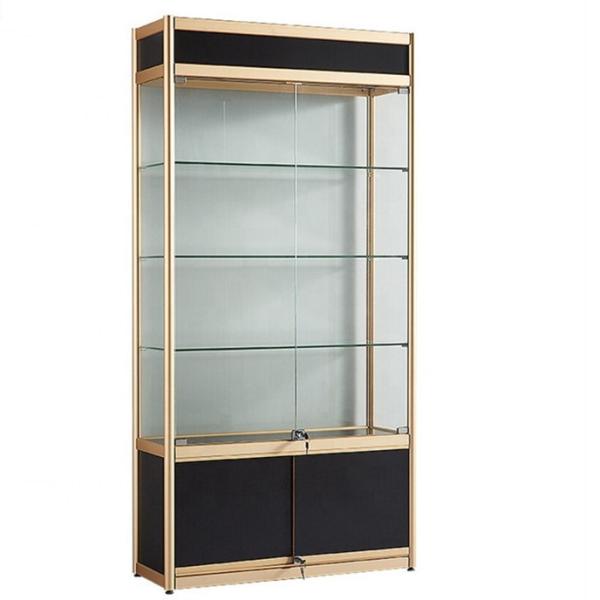 Plexi Glass Display Racks For Cosmetics Wooden Cabinet Floor Store Shelves With