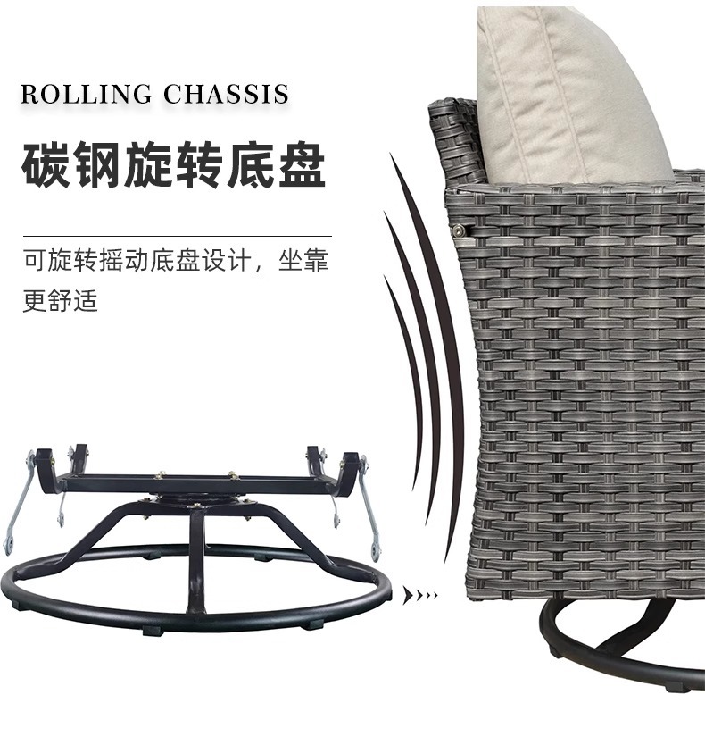 "Outdoor Sofa Furniture, Patio Wicker Rattan Garden Set, Waterproof and Sunproof Terrace Lounge Chair, Nordic-style Garden."
