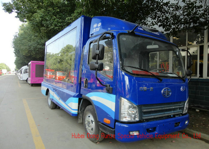 FAW Digital Mobile LED Billboard Truck Three Side For Road Show / Live Broadcasting