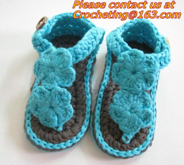 Boys Girls Crochet Sandal Thongs Slippers Newborn Infant Toddler Prewalker Kids