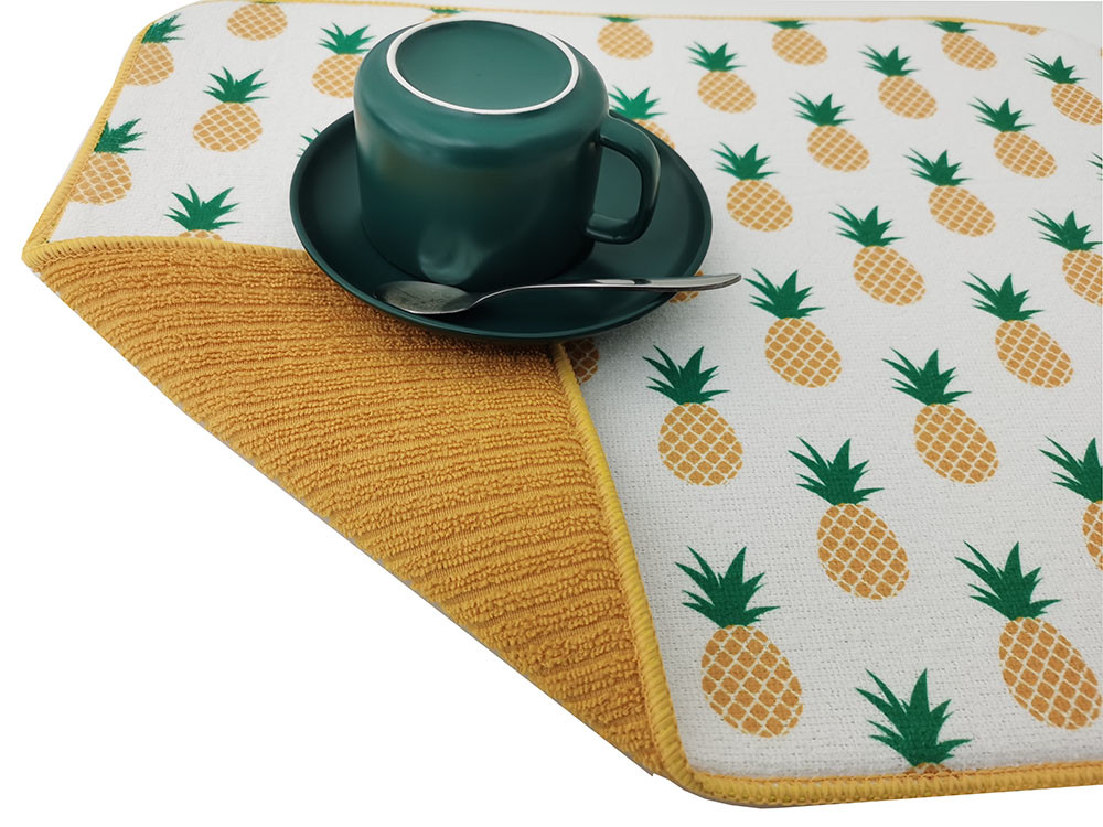 Microfiber Dish Drying Printed Mat For Kitchen Absorbent Pads