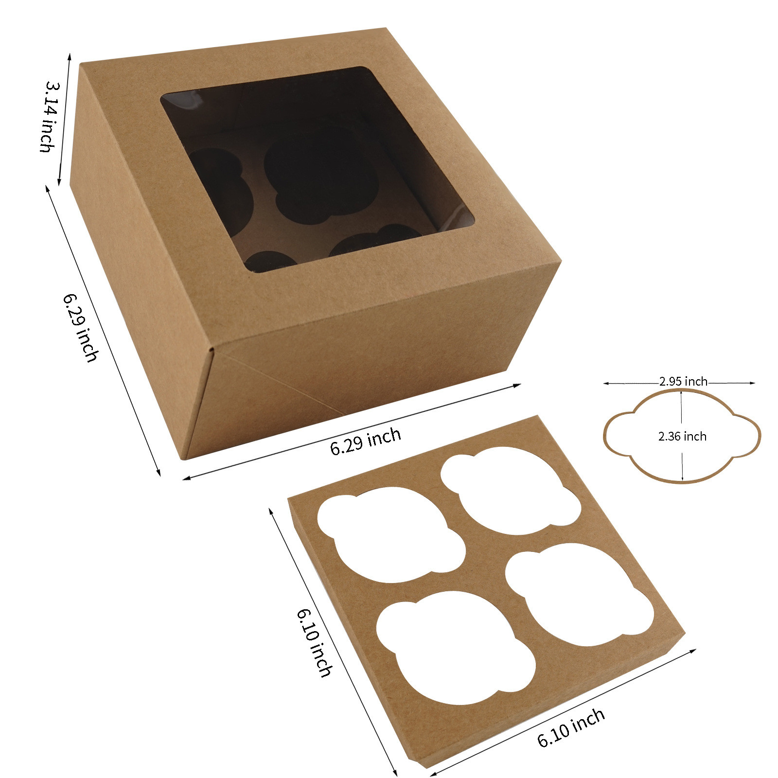 Eco Friendly Kraft Paper Fold Food Packaging Boxes for Bakery Boxes Cookie Box Designs