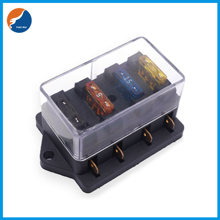12V 24V 32V DC Universal Automotive Fuse Box 4 Way Blade Fuse Holder