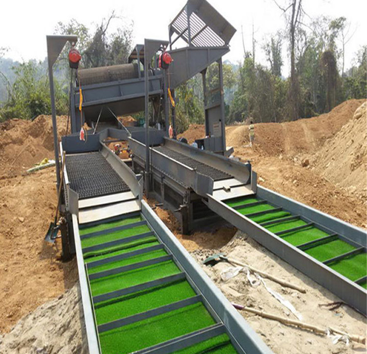 River Placer Alluvial Gold Ore Trommel Screen Washing Plant