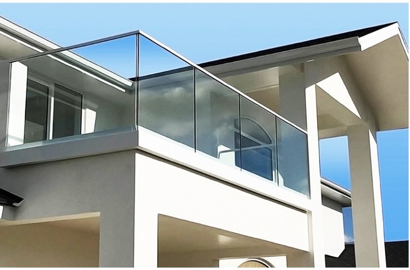 10mm 12mm Thickness Aluminium Glass Stair Hand Railings For High Speed Rail