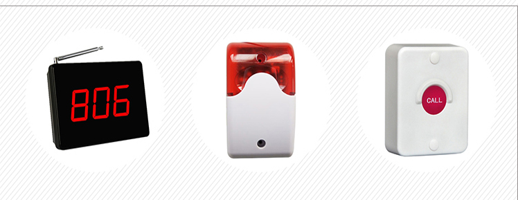 hospital ward patient wireless RF sound and light alarm systems with CE FCC manufacturer