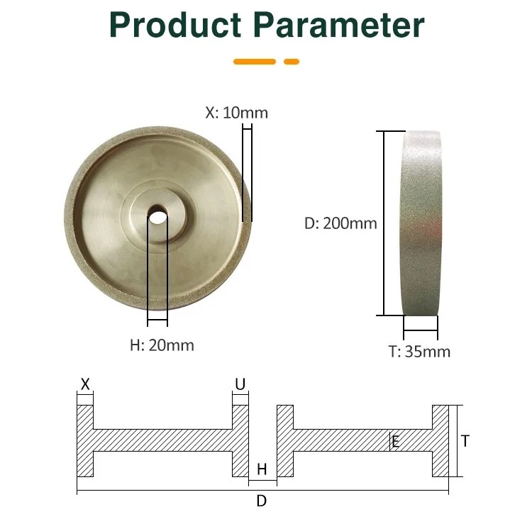 Electroplating Sharpening Flat Grinding Wheels Steel High Speed