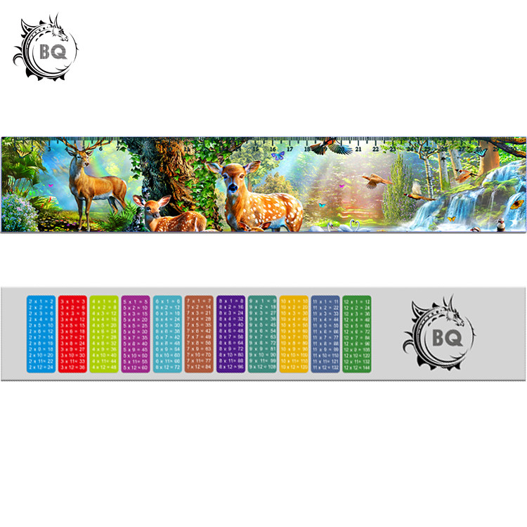 Custom 5.4x31cm Mcdonald Lake 3d Lenticular Ruler PET Material For Student Stationery