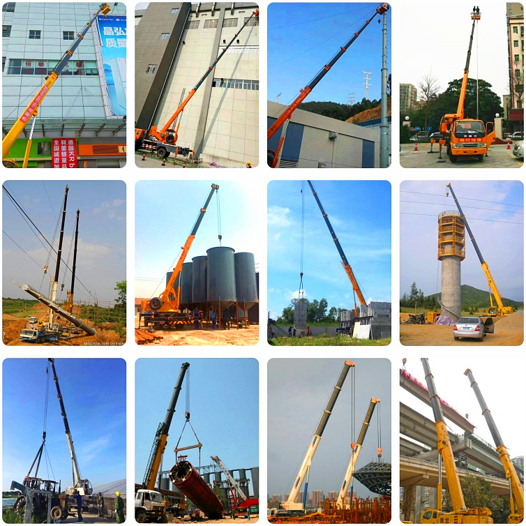 Hydraulic Straight Arm Boom Mobile Truck Crane 6 Ton For Construction Lifting Demands