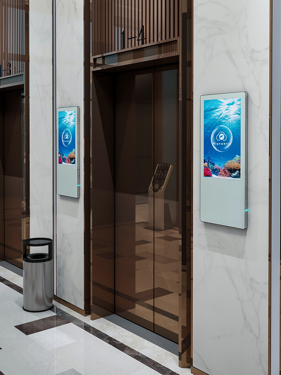 19inch Lcd Digital Signage Elevator Advertising With White Tft Lcd Screen Led Light