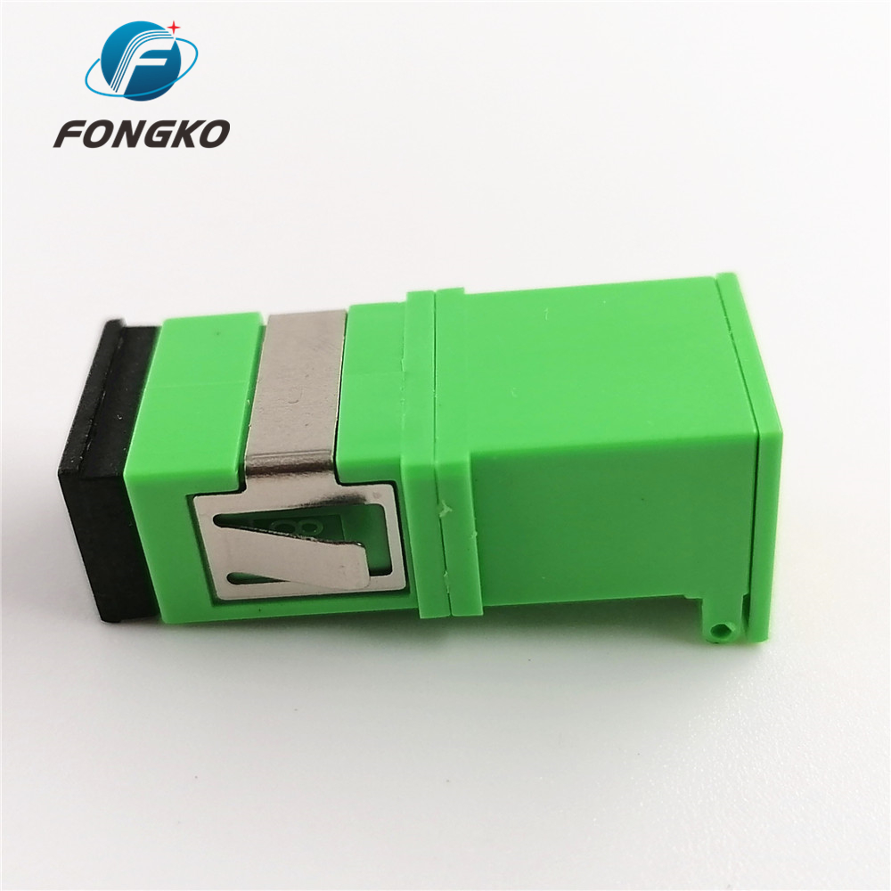Auto Shutter SC/APC Green Shell Simplex Adapter SM SC Fiber Optic Adapters