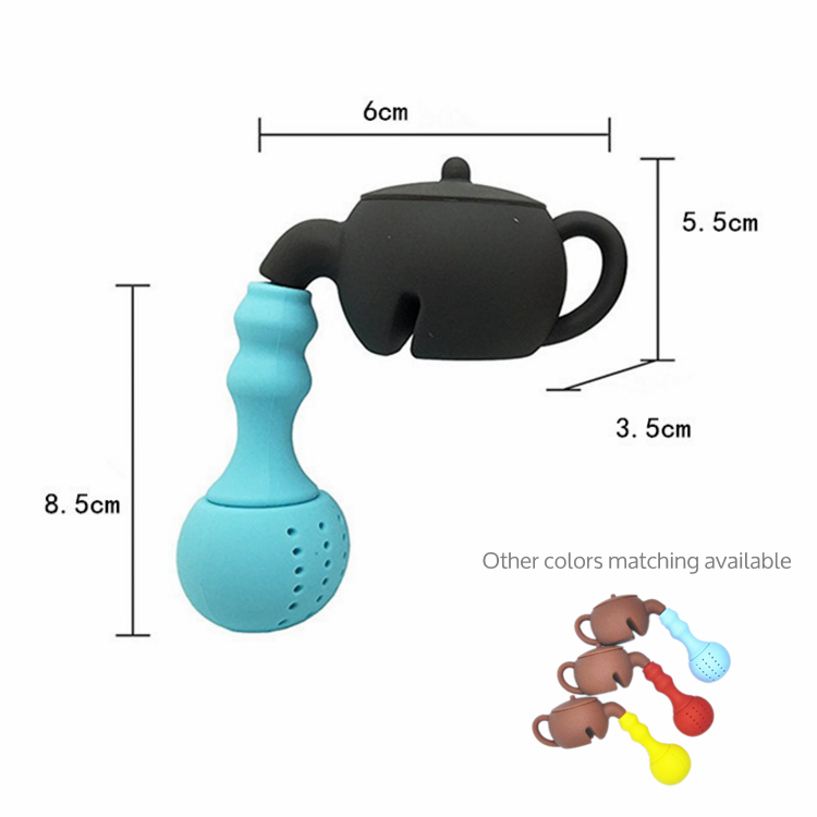 Teapot Shape Designed Silicone Strainer Tea Leaves Filter Bag Ball Mesh Silicon Tea Cup Steeper Infuser