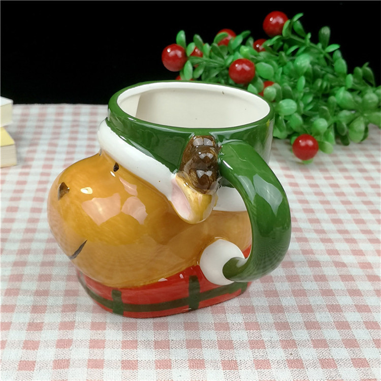 Christmas Mug 400ml Creative 3D Modeling Couple Coffee Cup Breakfast Milk Cup Festival Gift Handcrafted Animal Cup