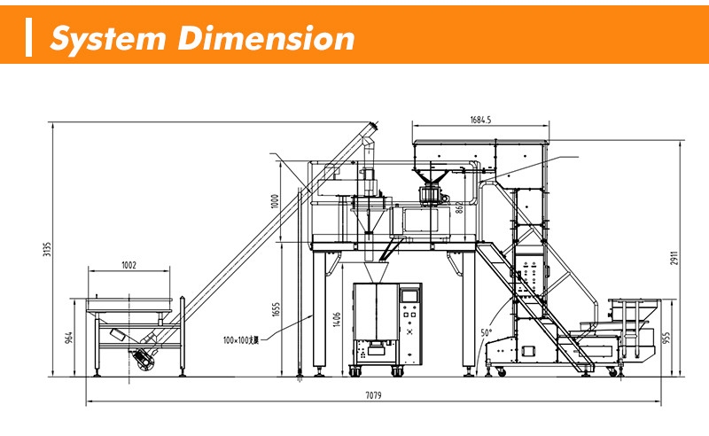 Oatmeal Granules Multihead Weigher Powder Mixing Proportioning Weighing Packaging System With Linear Weigher