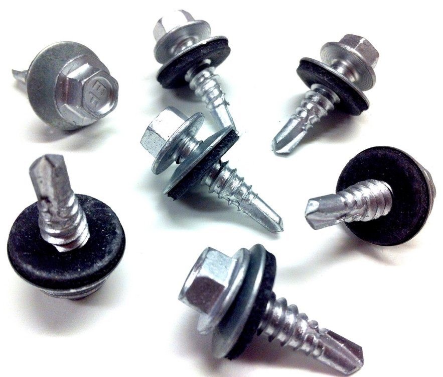 Hex Head Self Tapping Roofing Screws M5.5x55mm With Rubber Washer