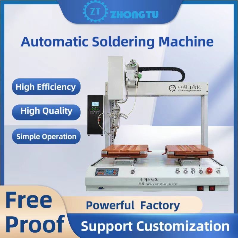 Useful One Head Dual Platform Soldering Robot for LED Wire PCB USB Cable