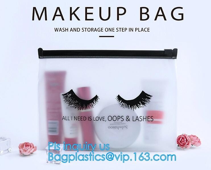 Plastic PVC T-shirt slider zipper bag, matt finishing slider Zip lockkk stand up bag foggy effect PVC slider zipper bags pa
