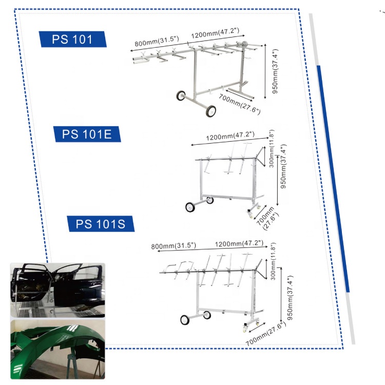Metal Wheel Lock Auto Body Bumper Stand For Painting Cars And Parts