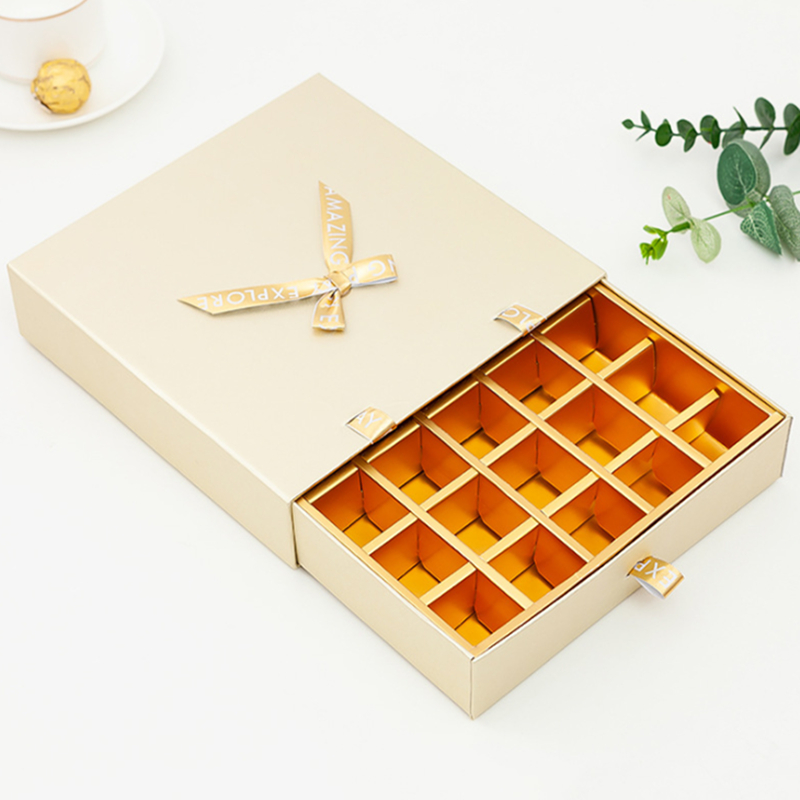 Personalised Truffle Chocolate Box Paperboard Sliding Drawer CMYK Printing
