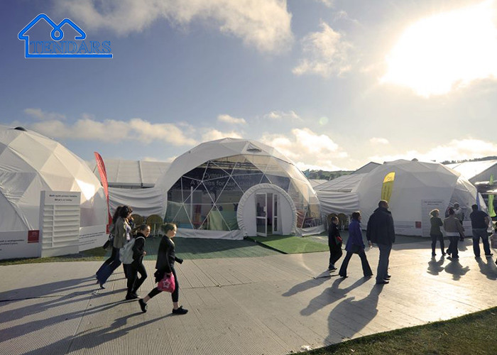 Luxury White Clear Geodesic Dome Tents For Resort Hotel Event Lightweight Dome Tent